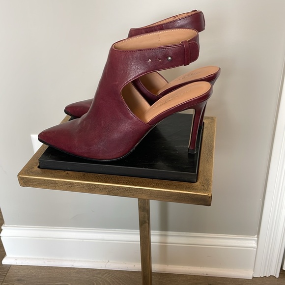 Halston Heritage Betty Leather Slingback Booties - Picture 3 of 12